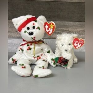 ty Beanie Baby & Jingle Beanie Christmas Beanie Bear Vintage Collectible‎